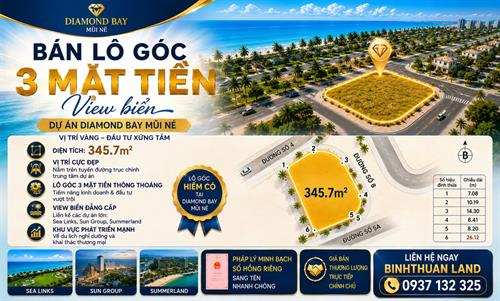 🔥 BÁN LÔ GÓC 3 MẶT TIỀN VIEW BIỂN – DỰ ÁN DIAMOND BAY MŨI NÉ 🔥
