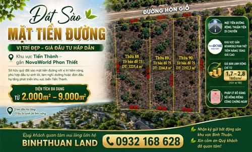 🔥 ĐẤT SÀO MẶT TIỀN ĐƯỜNG, VỊ TRÍ ĐẸP, GIÁ ĐẦU TƯ GẦN NOVAWORLD PHAN THIẾT 🔥
