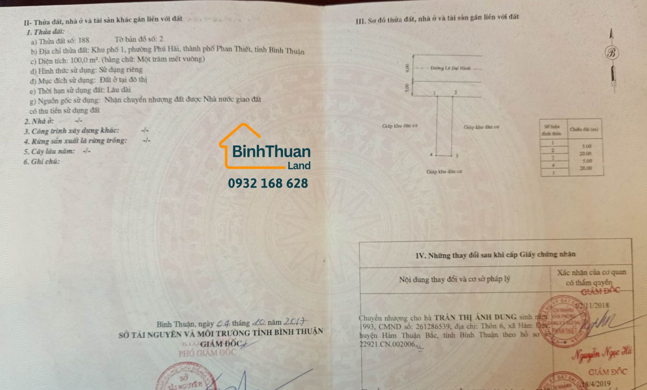 BÁN ĐẤT ĐƯỜNG LÊ ĐẠI HÀNH, GẦN HỒ TÔM PHAN THIẾT