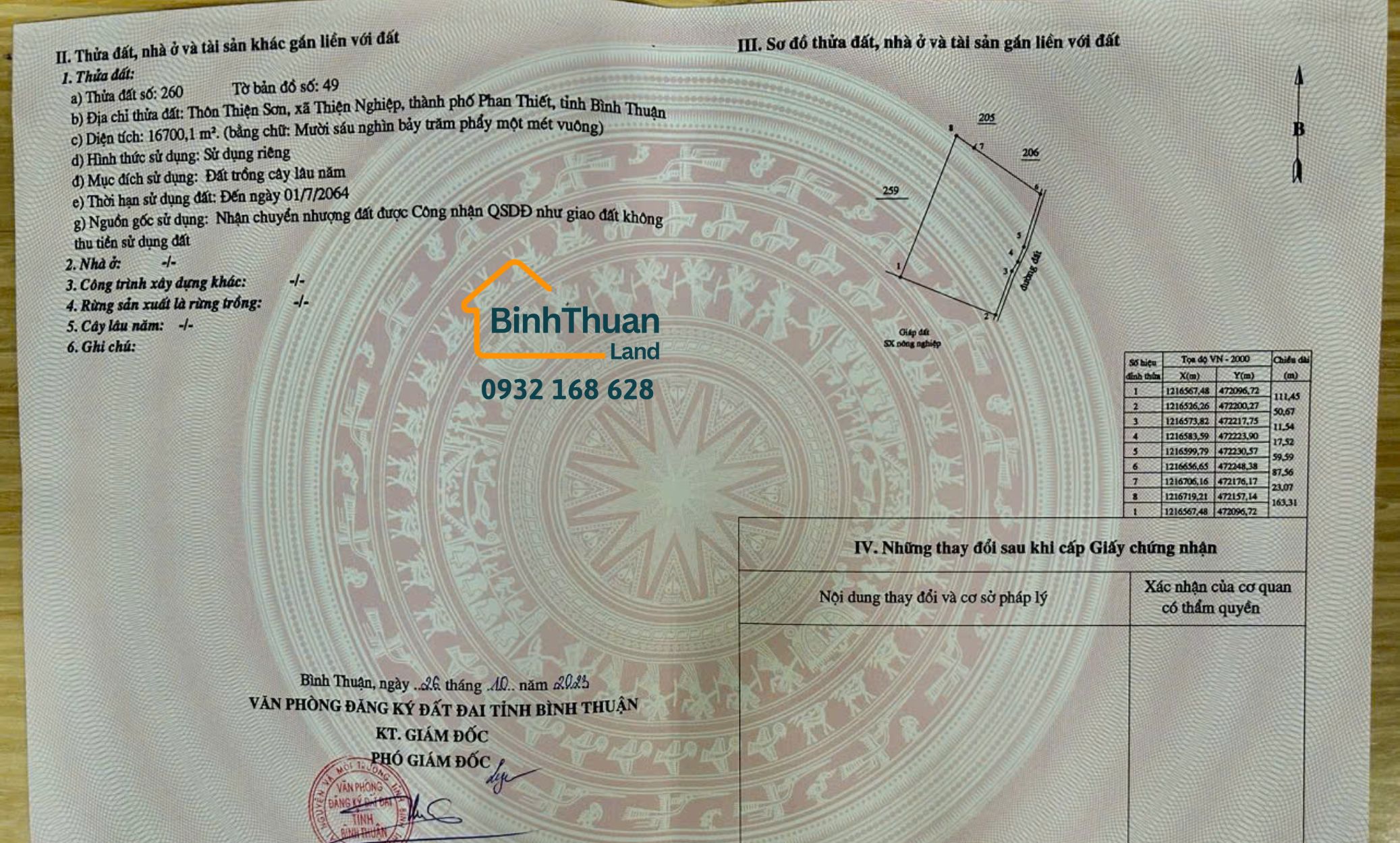 BÁN 16.700 M2 ĐẤT THIỆN NGHIỆP GẦN KHU DU LỊCH QUỐC GIA MŨI NÉ, SÂN BAY PHAN THIẾT