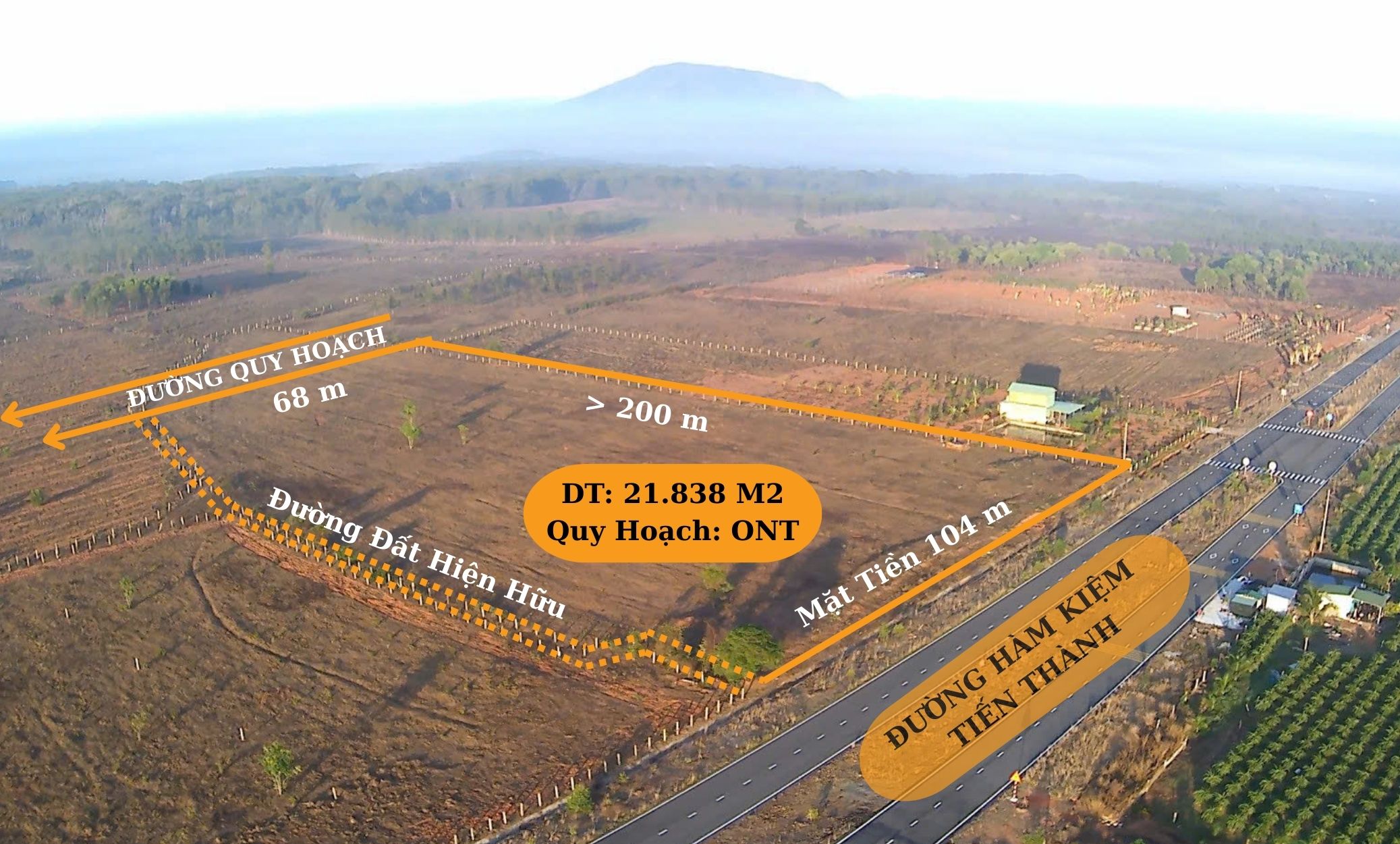 BÁN 2.1 HA ĐẤT MẶT TIỀN ĐƯỜNG HÀM KIỆM TIẾN THÀNH, QUY HOẠCH THỔ CƯ, VIEW HƯỚNG BIỂN.